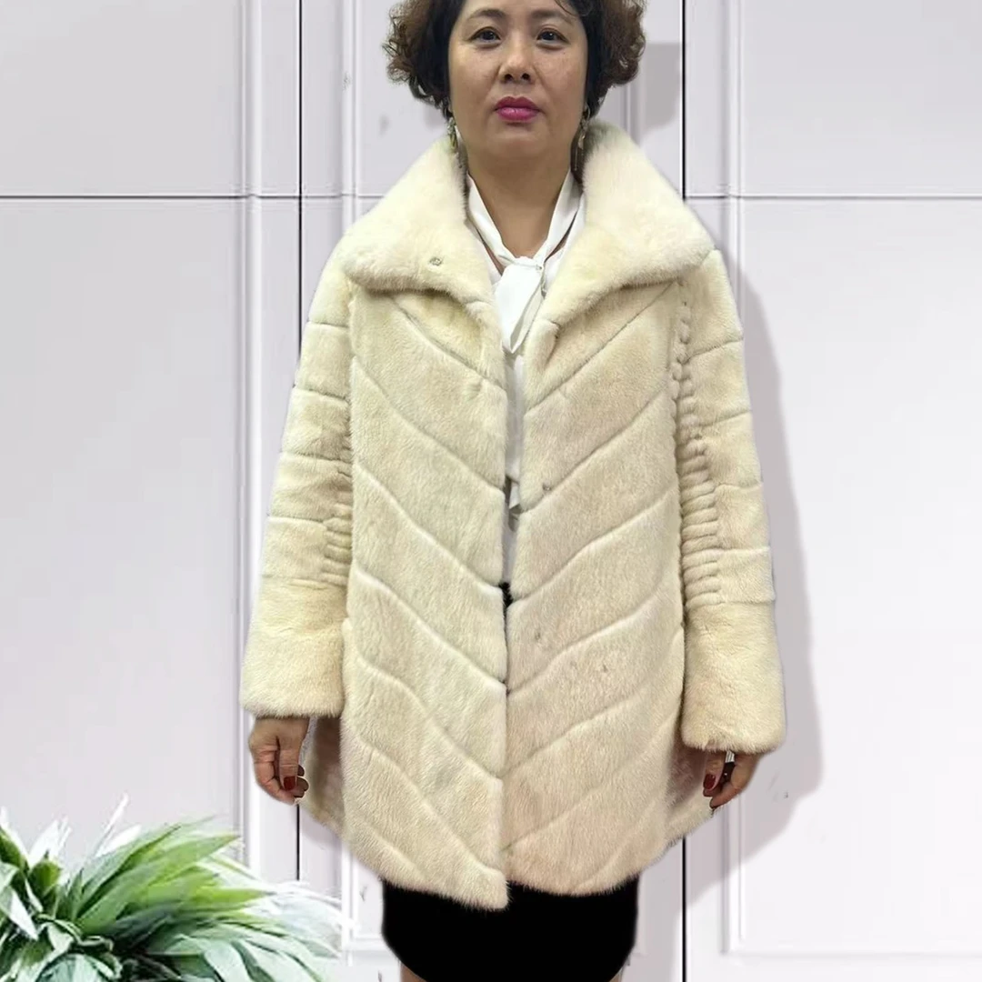 （价格对就行）新款水貂翻领长袖加厚冬季女士外套F2301