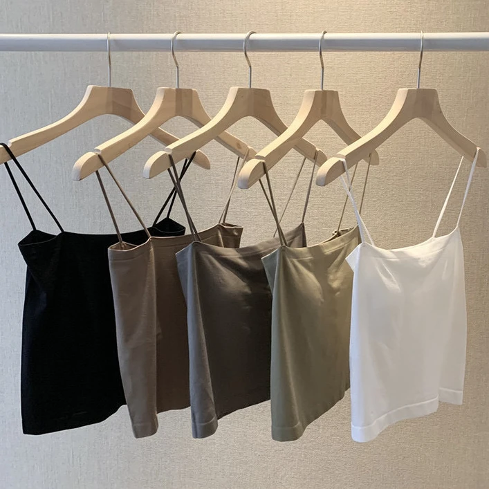 四季辣妹短款内搭小瑜伽内衣女夏打底带胸垫背心多色美背吊带上衣