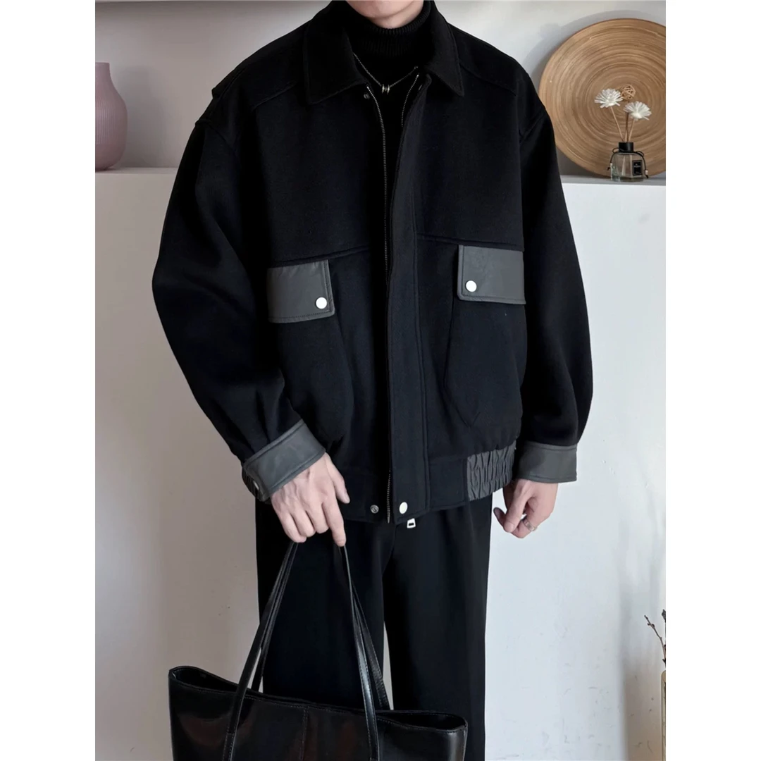 【8355】轻熟风秋冬季男士休闲撞色拼接外套8355*YLZ