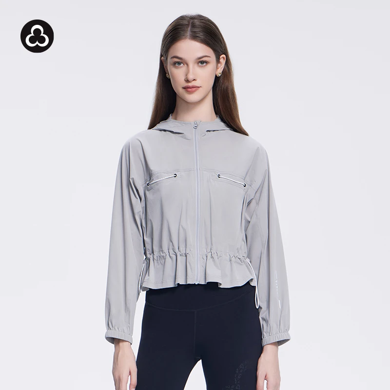 TITIKA运动瑜伽外套 立领短款连帽宽松休闲服女夏薄款31150