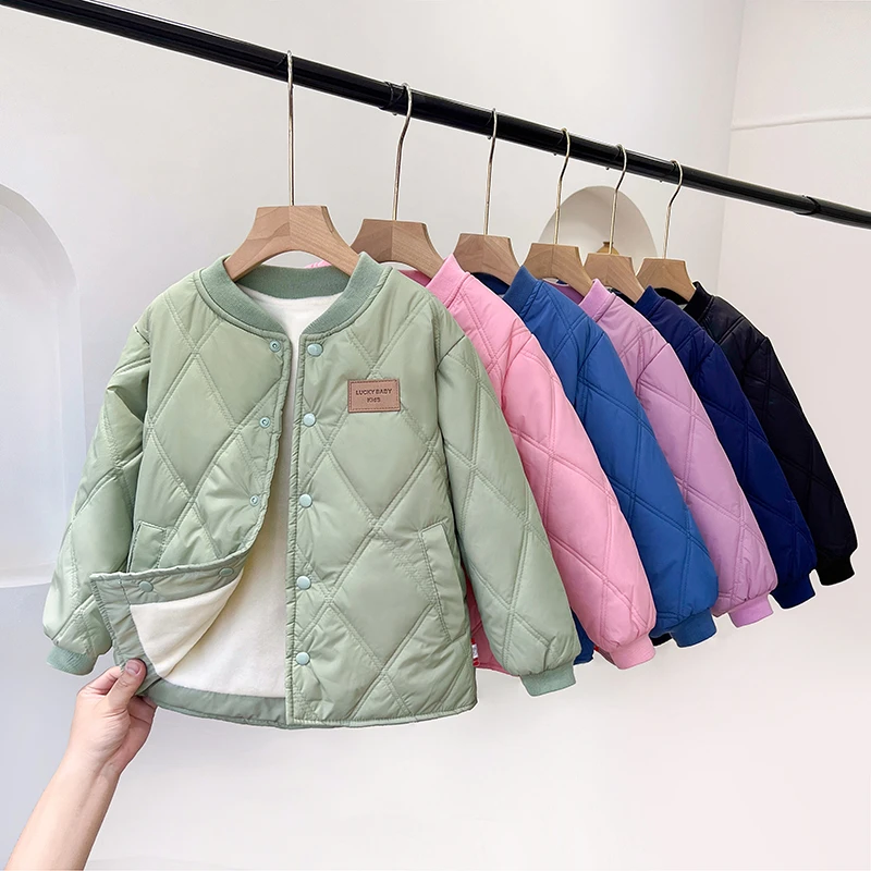 儿童棉服内胆男童保暖外套女童夹棉加绒棉衣中大童校服内胆冬季装
