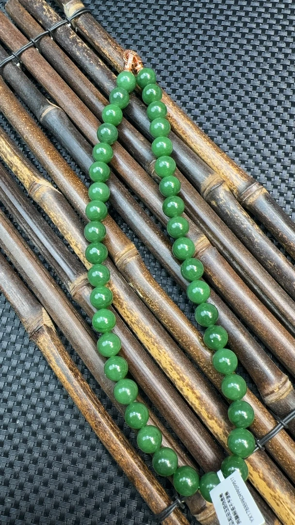 【九哥珠宝XL178】和田玉碧玉12MM项链 多样性发一件