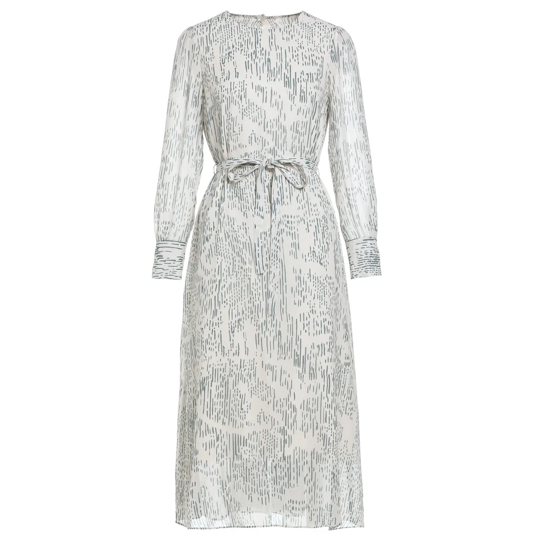 L·W/画而诗秋季时尚气质百搭针织提花桑蚕丝连衣裙LBC85017S