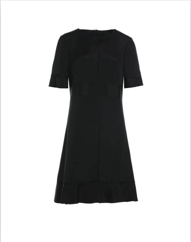 夏季新款设计感气质重磅轻奢圆领套头连衣裙LBD65060S