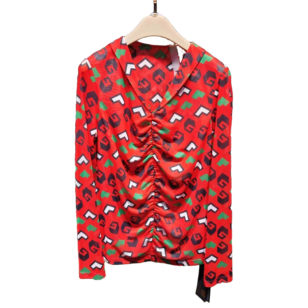 新款时尚打底显瘦条纹印花百搭秋冬气质打底衫网红修身LBC93013