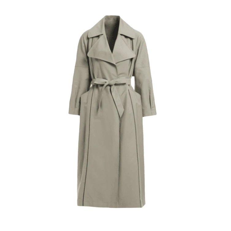 早春新款时尚气质束腰修身优雅设计百搭收腰轻奢长款风衣LBB81006