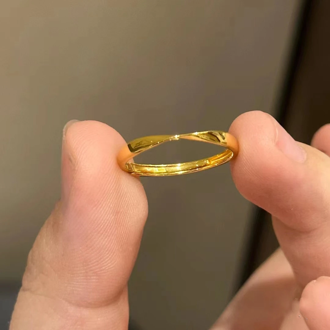 铜合金戒指 莫比乌斯环戒指女士经典小众素圈高档简约食指戒气质l