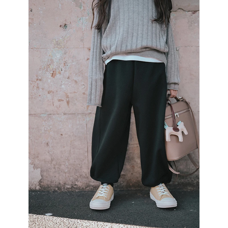 PISELLI史豌豆女童纯色经典版型束脚卫裤  K1710