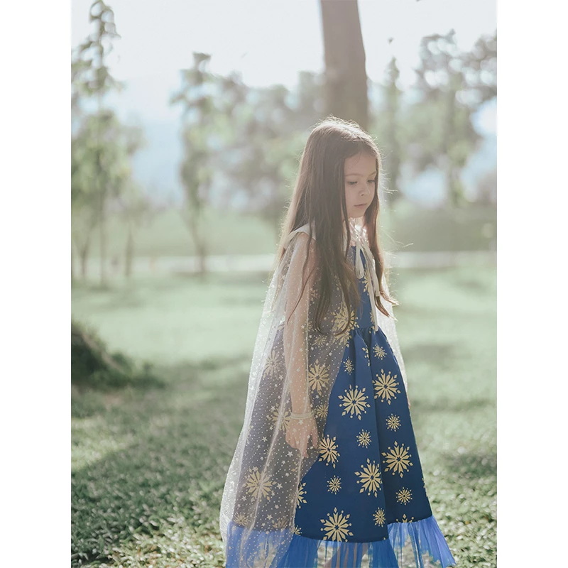 史豌豆女童【公主请查收】披风连衣裙两件套 Y3501