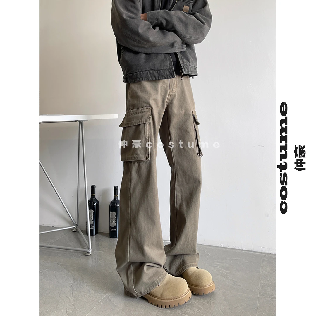 「仲豪costume」美式cleanfit工装裤微喇男女复古百搭休闲裤阔腿