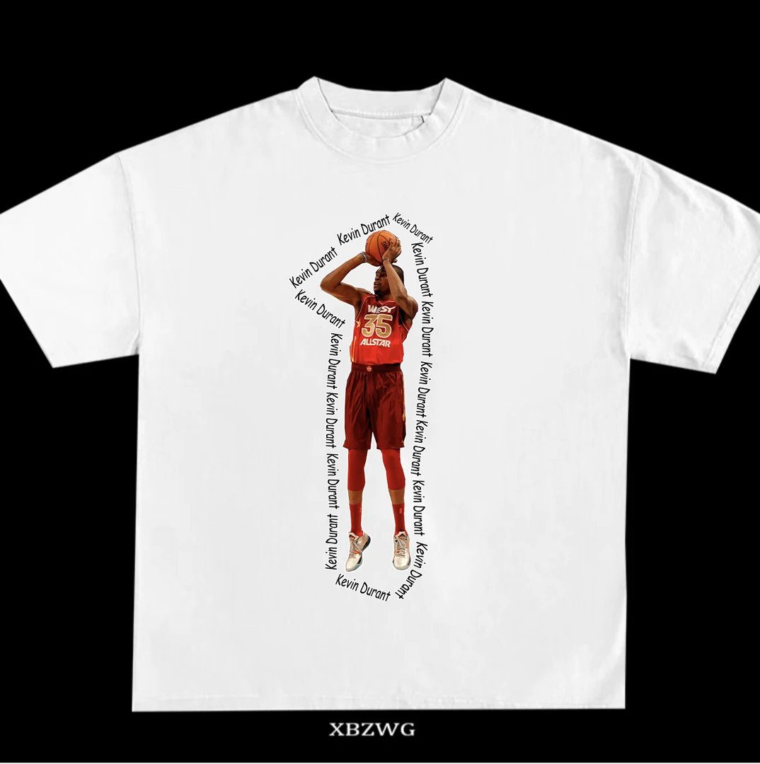 xbzwg 数码直喷-杜兰特人像短袖纯棉小领口款式夏季 数码直喷