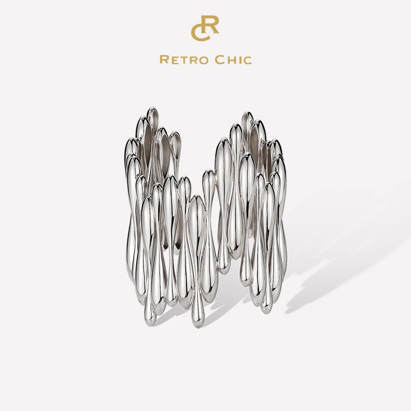 合金手镯 Retro Chic 意大利时尚首饰 银色水滴手镯