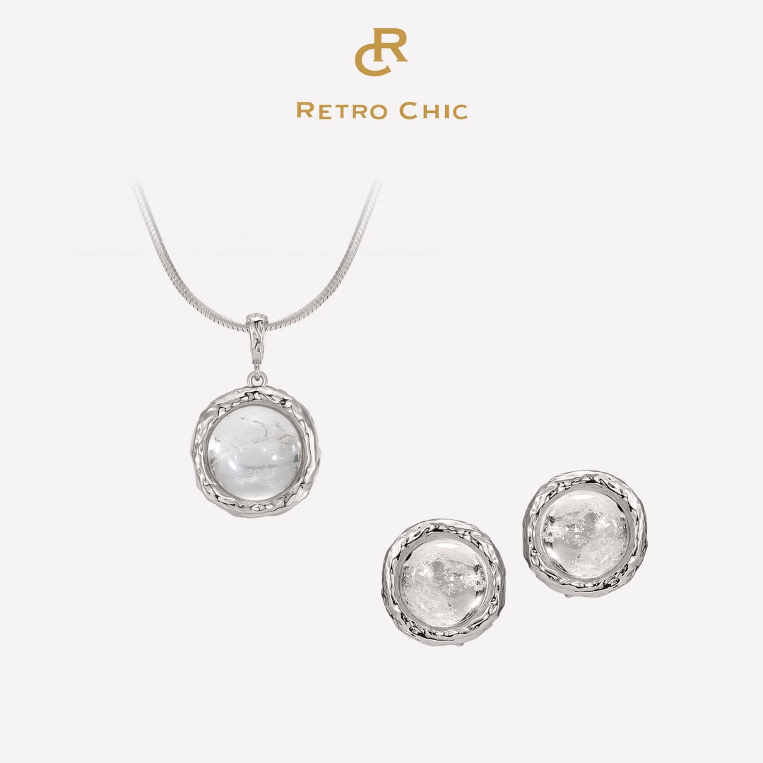 Retro Chic意大利复古时尚首饰 弗洛拉银色套装