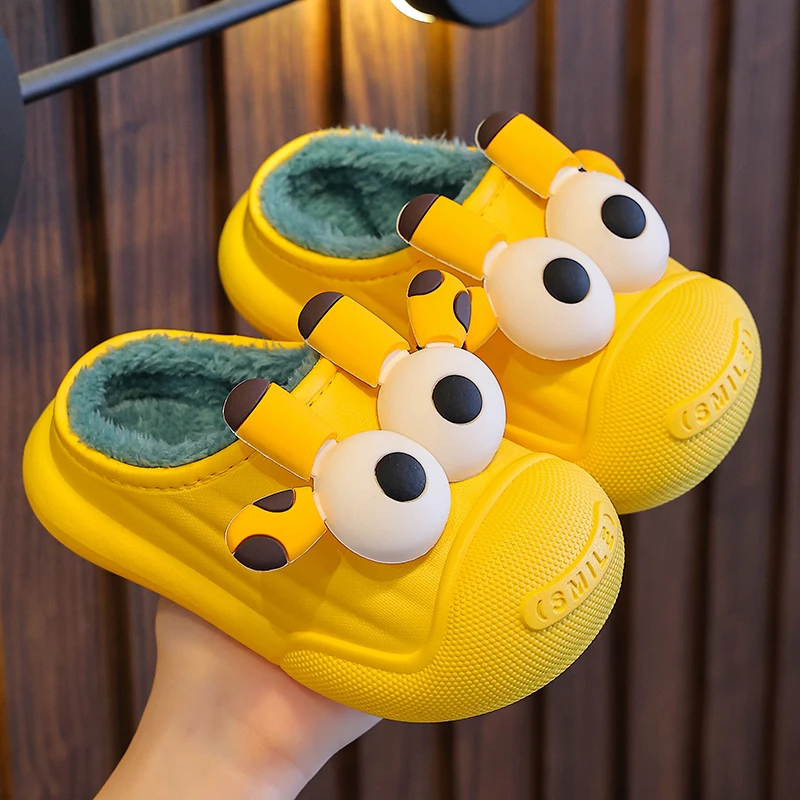 儿童棉拖鞋冬季男童女童宝宝卡通亲子防滑厚底室内居家鞋中大童