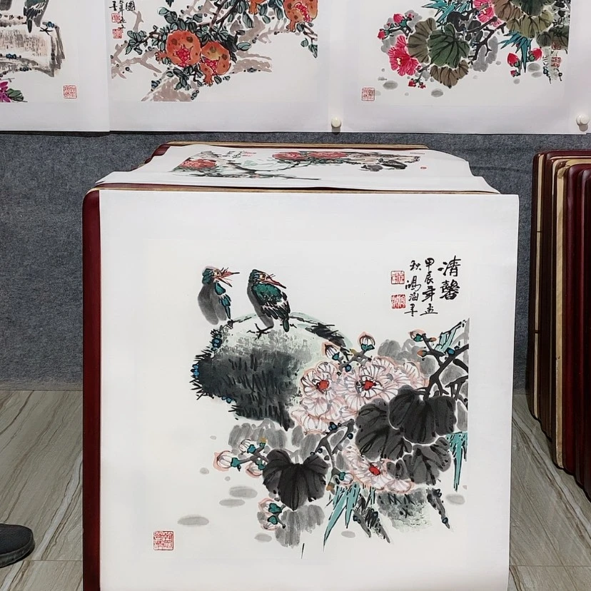 【闪购商品】绘画书画作品带框65×65厘米