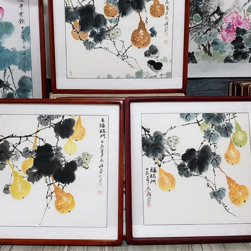 【闪购商品】绘画一***芦书画作品带框65×65厘米
