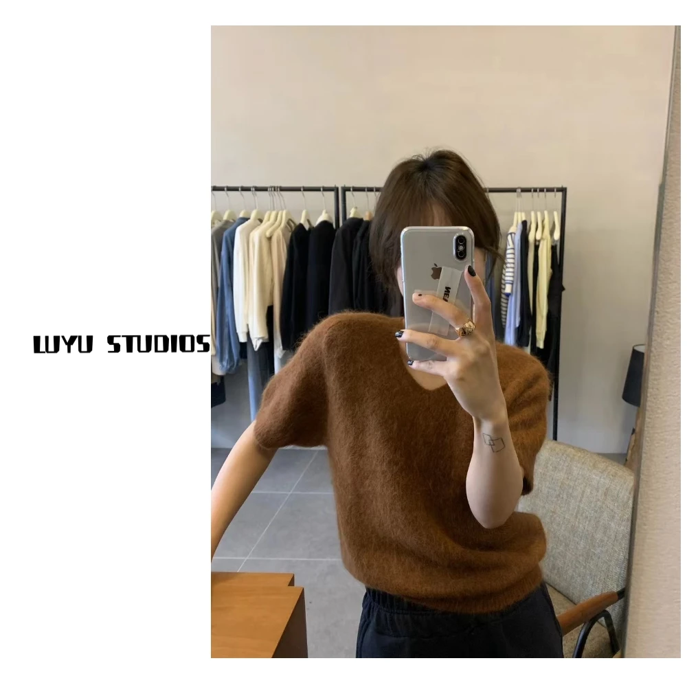 LUYU  羊驼毛 质感 百搭简约 针织衫