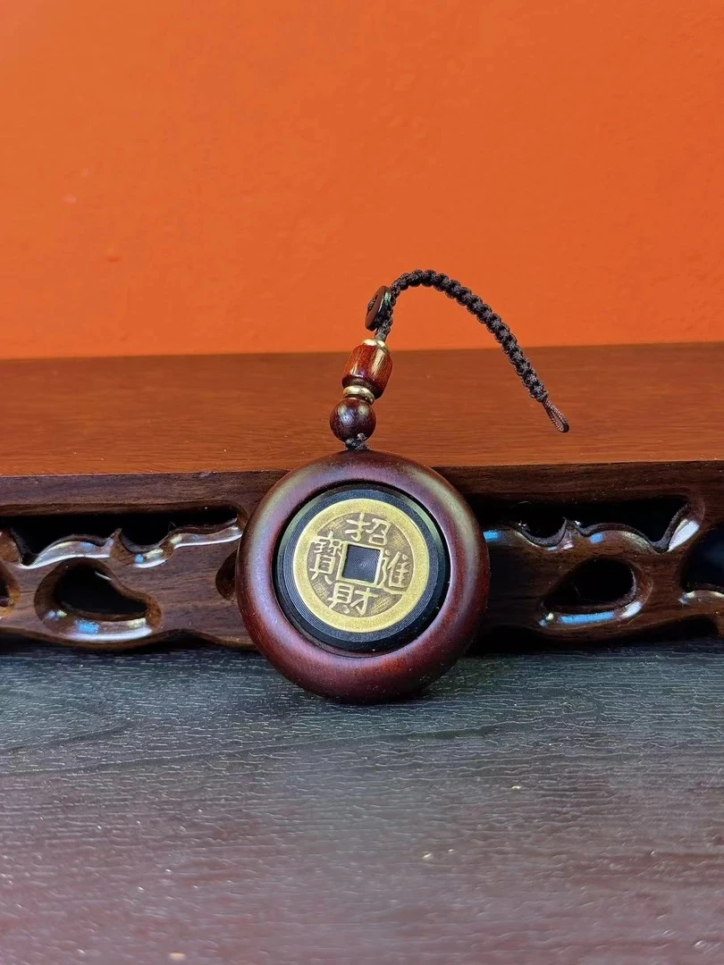 钥匙扣钱到家木雕手把件