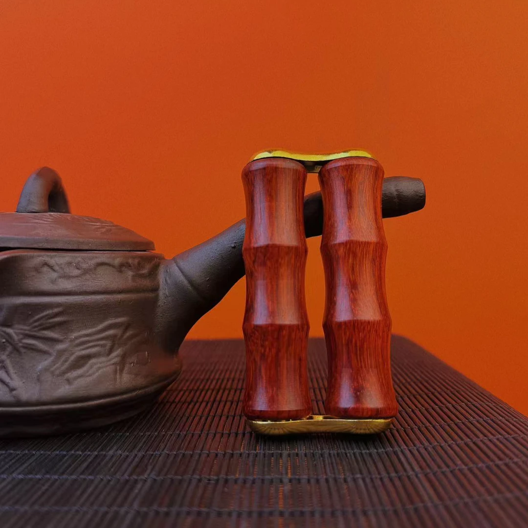 按摩竹节檀木手把件