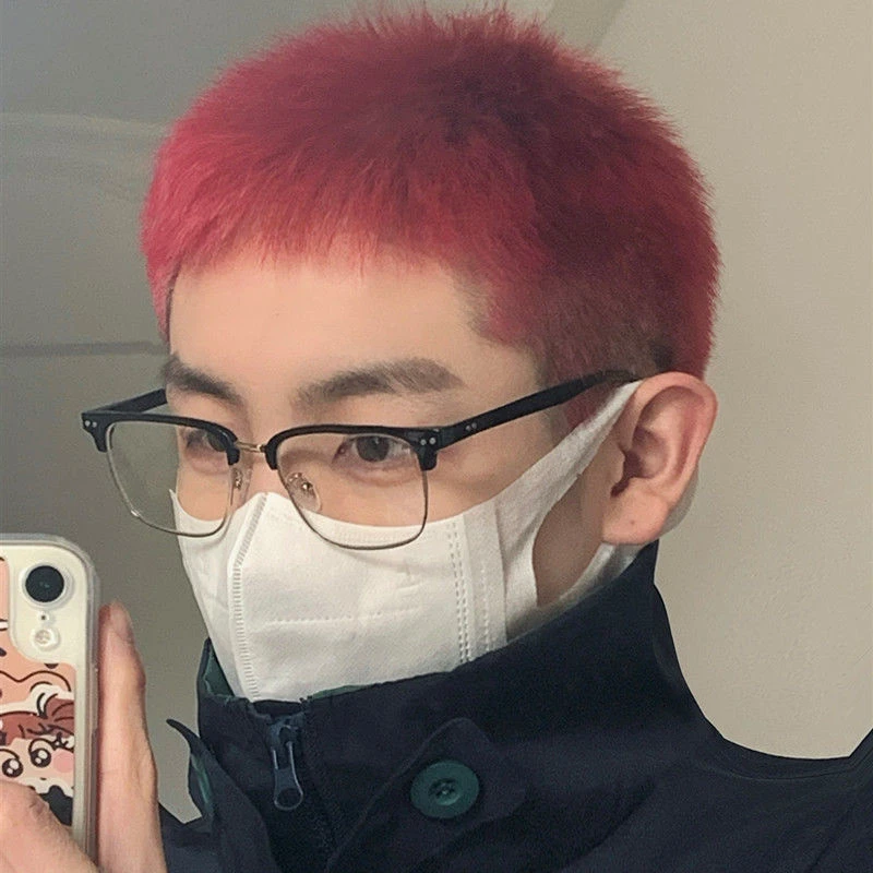 复古黑半框韩版潮男士铆钉眼镜防蓝光护目素颜配近视度数大框方形