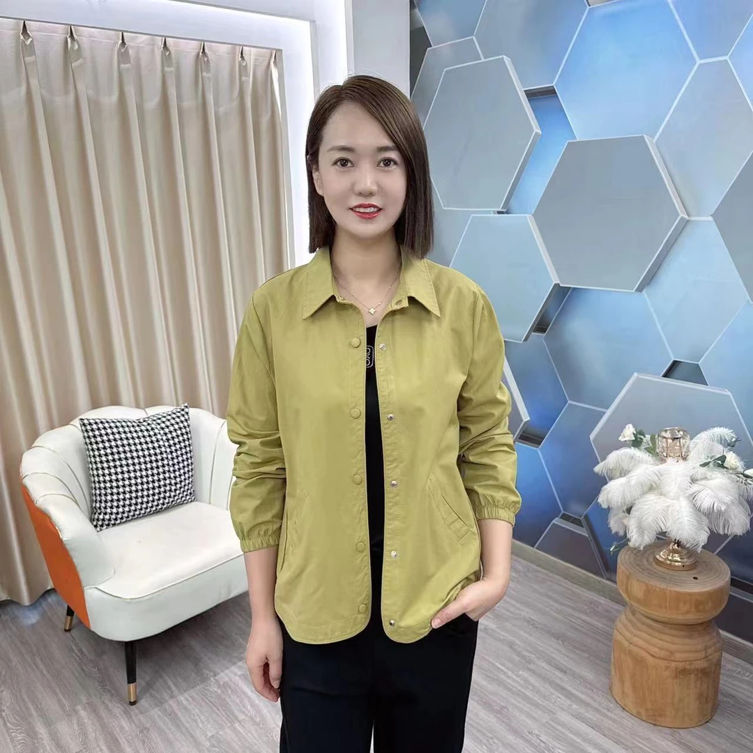 【晨之馨】2024新款A41早秋多色盘扣翻领外套上衣