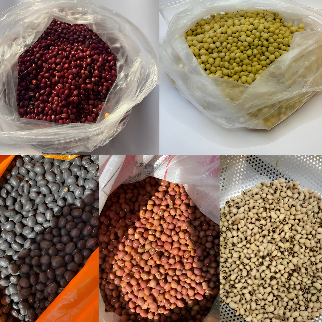 苏北农村土乡货 老乡自种红豆，黄豆，黑豆，绿豆，白豇豆，红缸豆