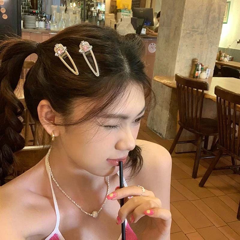 【51个固定款】大KT夹 甜酷辣妹风夹多巴胺y2k发夹银色金属边夹