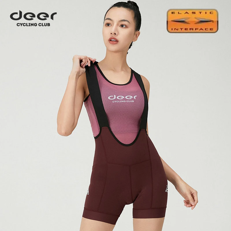 福利【男女】deer小鹿夏季背带裤公路自行车速干双箭头裤垫凌云Plus