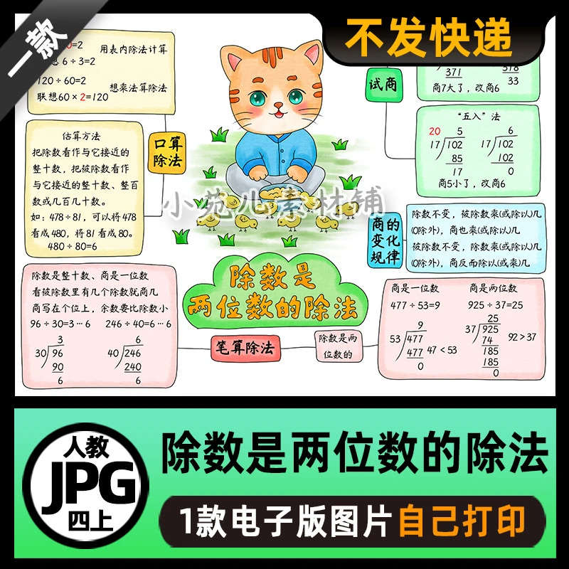 B829人教四年级数学上册第六单元除数是两位数的除法思维导图电子