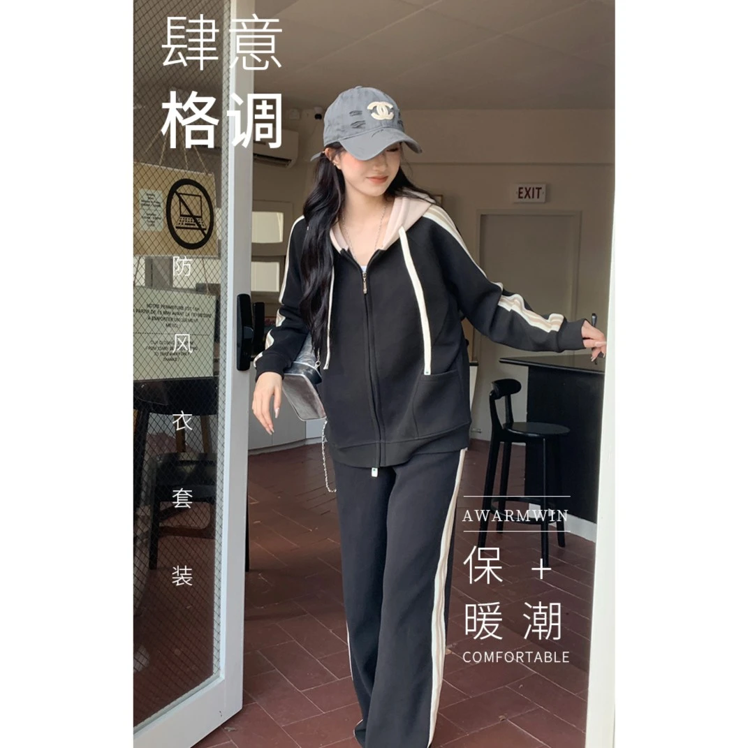 秋冬新款防风运动套装女长袖X
