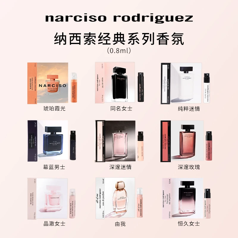 Narciso纳西素forher她的同名黑瓶纳西索香水试管深邃玫瑰小样