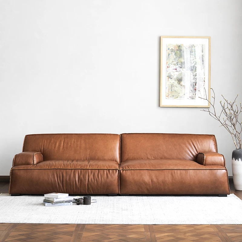 开物里大马士革复古油蜡皮全真皮艺沙发小户型落地直排头层牛皮