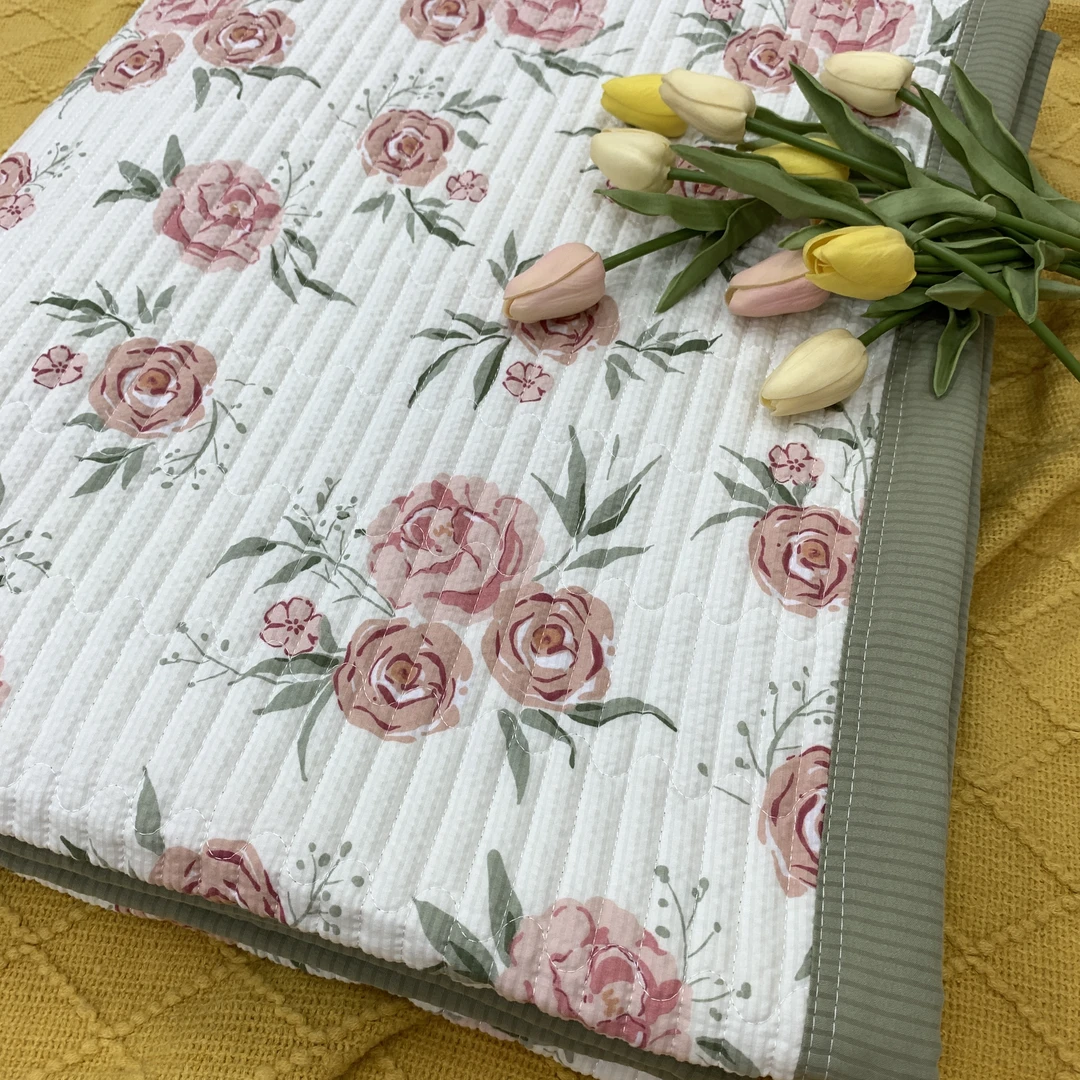 【月季花】双面泡泡棉加厚床盖一条2×2.3多功能机洗通用