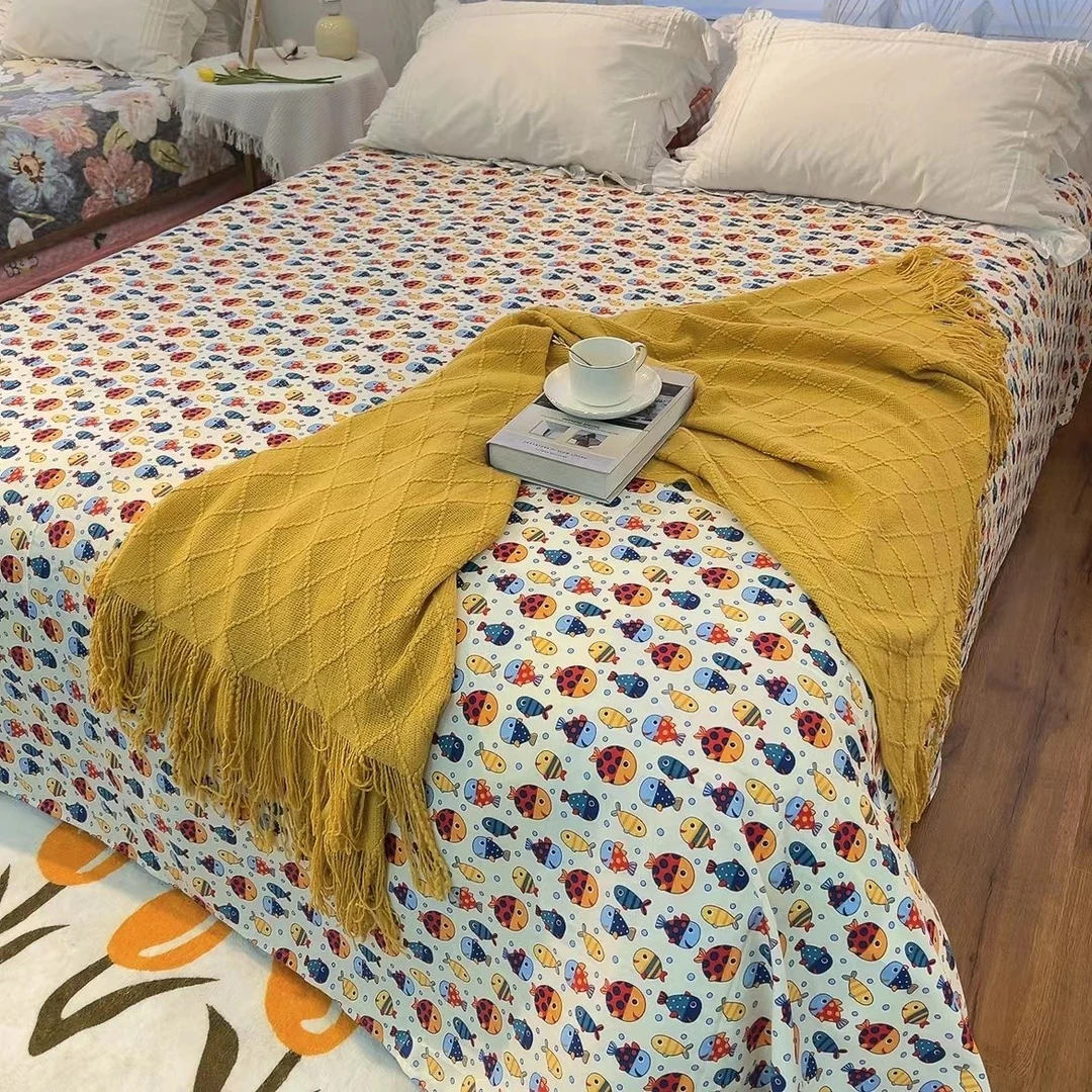 【好多鱼】2.4X2.5床单-纯棉细纱加厚原棉粗布床单一条！四季可用