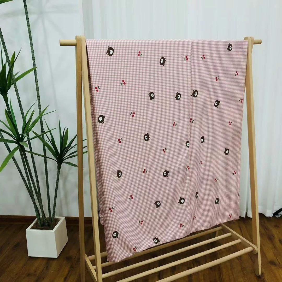 【小熊格-粉】小辣椒磨绒被套被罩1.6X2.1（±5）