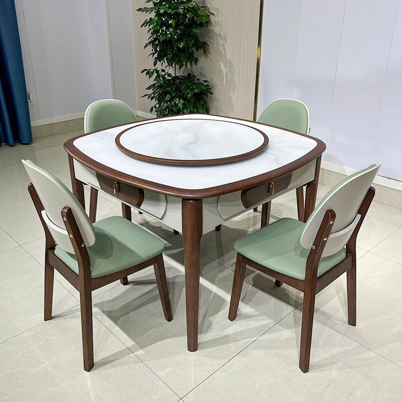 新中式实木麻将机全自动家用高档多功能麻将桌餐桌两用机饭桌一体