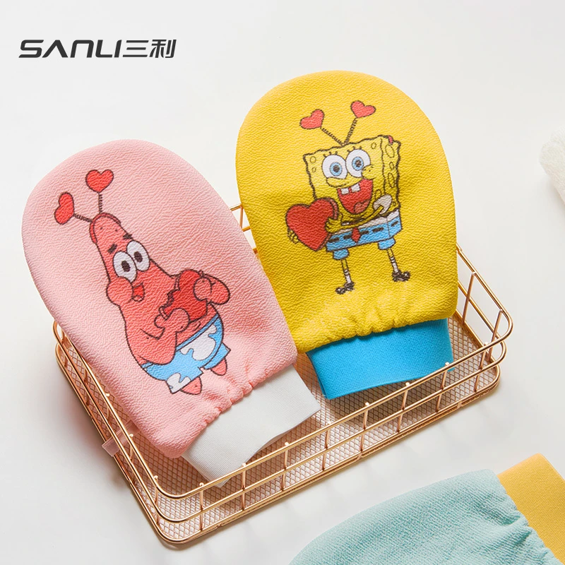 三利海绵宝宝搓澡巾强力搓泥家用搓背洗澡巾双面可爱无痛澡巾情侣
