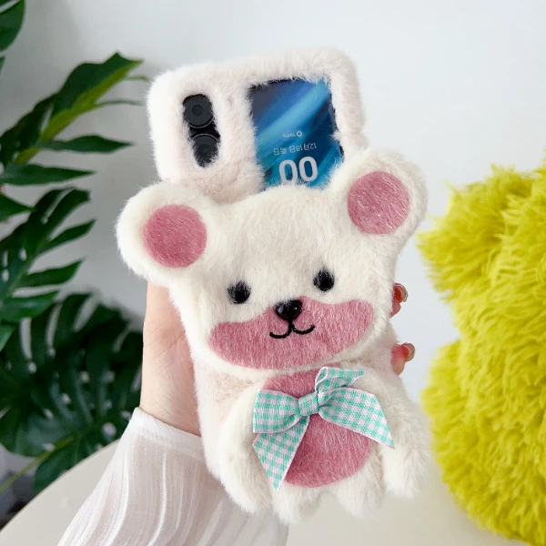 杜可可oppofindn2flip手机壳水貂毛卡通折叠壳可爱毛绒秋冬网红潮