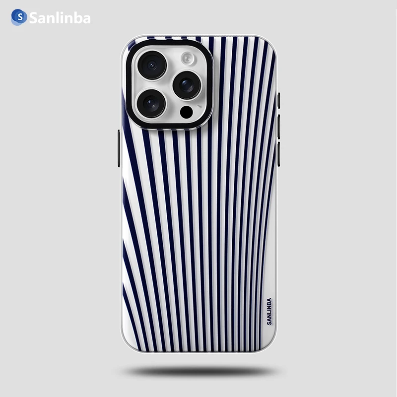 Sanlinba经典棒球条纹手机壳适用苹果iPhone16ProMax高级感15Pro