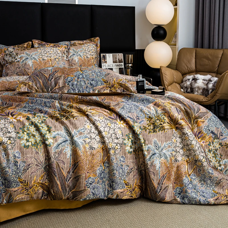 【试睡30天】新款欧式雅光贡缎提花四件套轻奢高端套件-星火斑斓