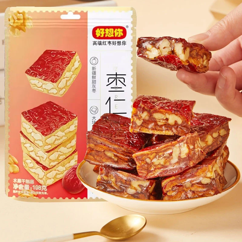 好想你枣仁派198g一级灰枣夹核桃新疆特产坚果美味孕妇休闲零食