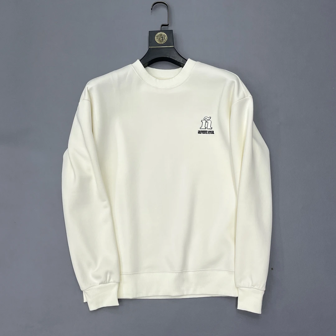 男士圆领卫衣秋冬2024新款数字印花长袖刺绣套头衫休闲透气软柔款