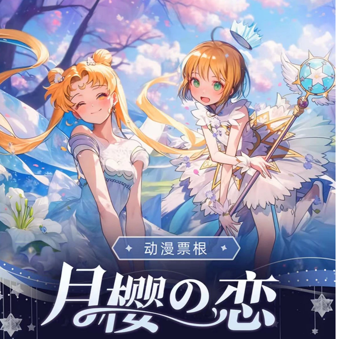 【挖呀挖】月樱之恋-动漫限量版票根收藏卡【魔法少女樱+美少女战士】