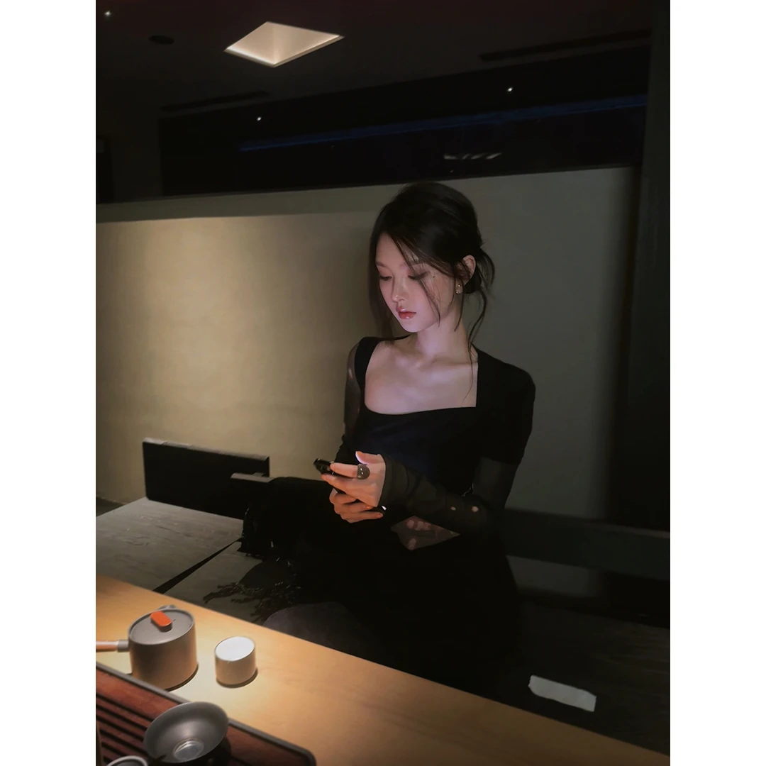 FORNI 烟花肆意 丝绒拼接上衣绒面半身裙时尚ins设计师