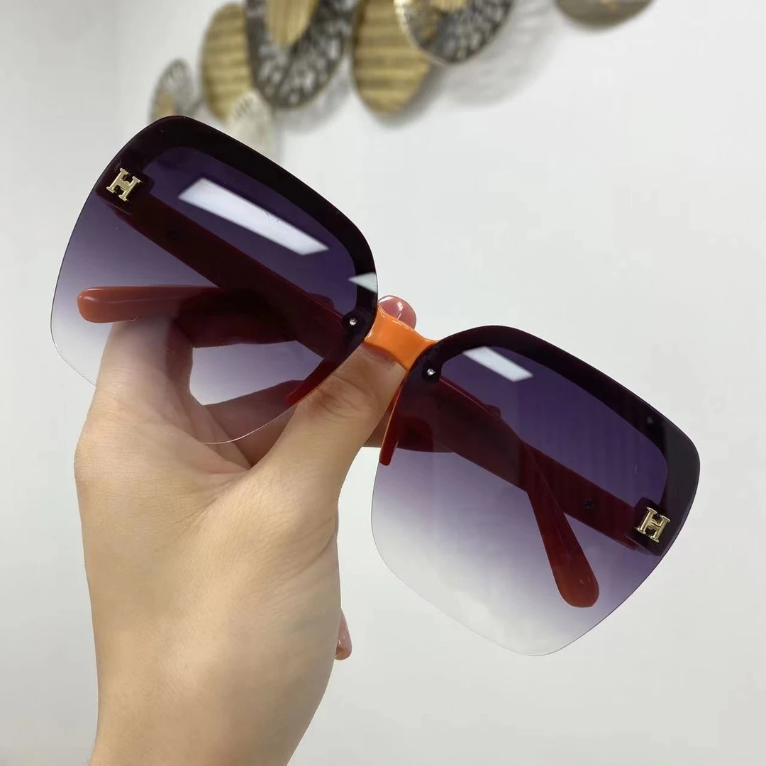 新款H精致2024春夏出游百搭遮阳晒墨镜大框清晰时尚女士太阳镜