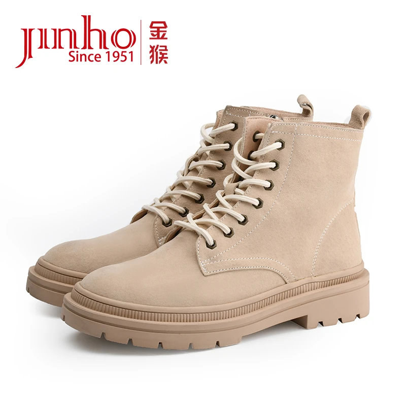 Jinho/金猴时尚休闲百搭潮流英伦风厚底磨砂皮马丁女靴450099A&D