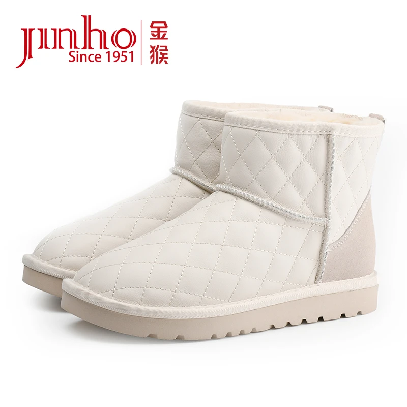 Jinho/金猴时尚保暖雪地棉加厚真皮冬季棉鞋短筒雪地靴480330A&C