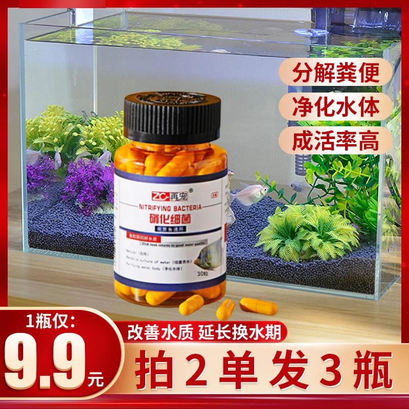 【9.9元1瓶 拍2单发3瓶】再宠硝化细菌胶囊 浓缩干粉菌 硝化菌胶囊