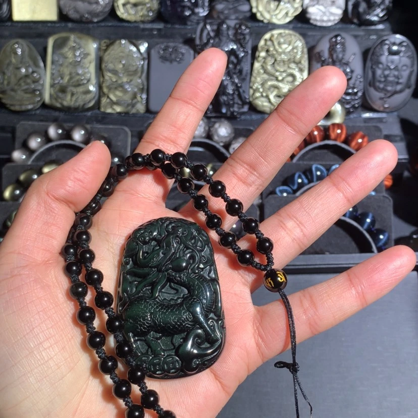 【闪购商品】黑曜岩吊坠(赠链)未镶嵌老*