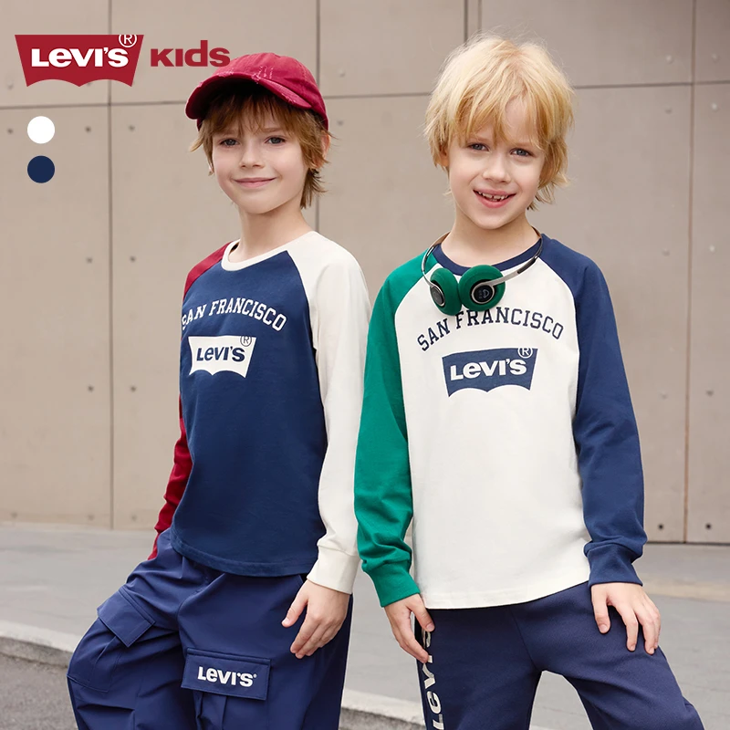 【官方旗舰】Levi's李维斯童装男童圆领秋季长袖T恤J602/D142